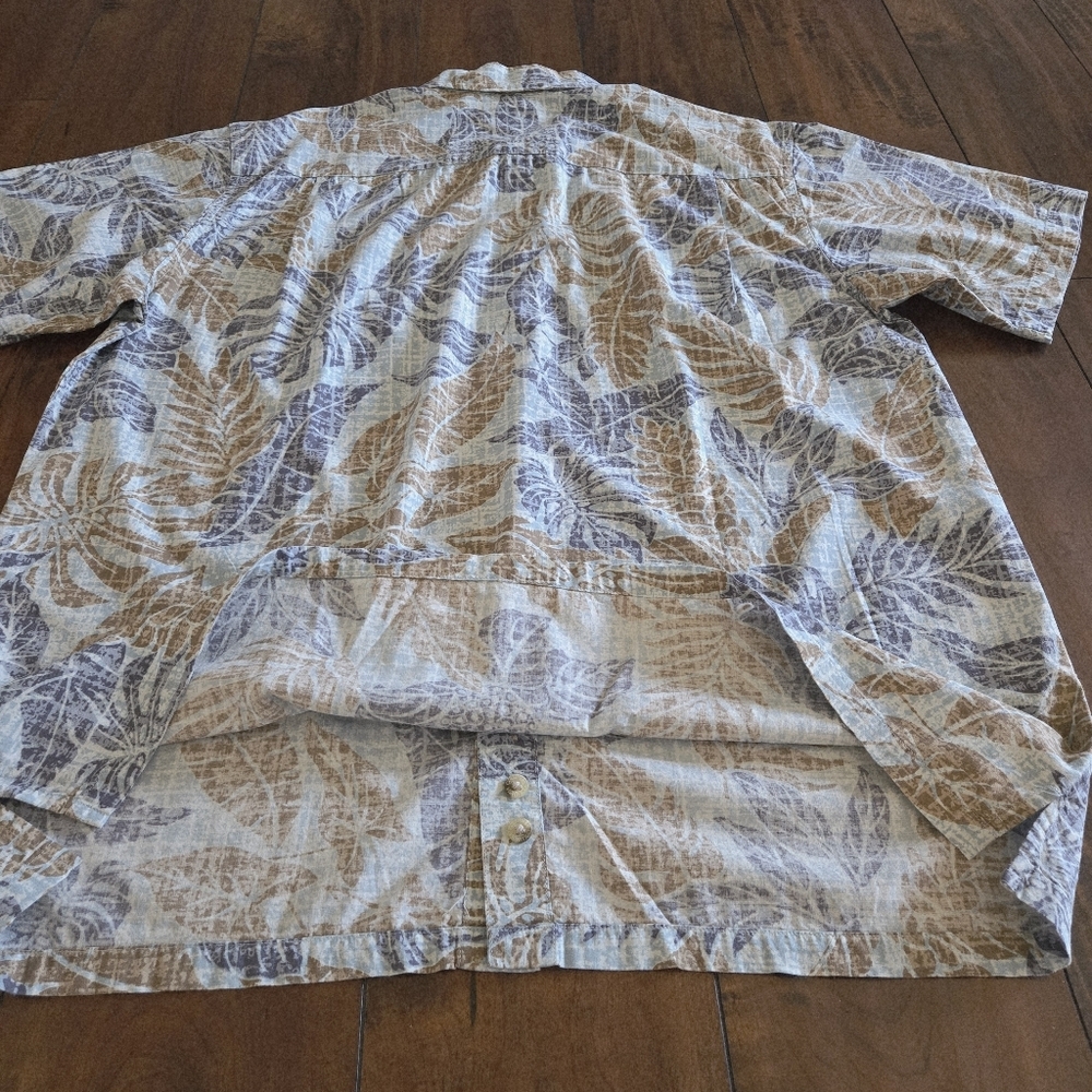 Columbia Sportswear Beecher Island Hawaiian Shirt Men's Short Sleeve Leaf Print - Picture 4 of 8